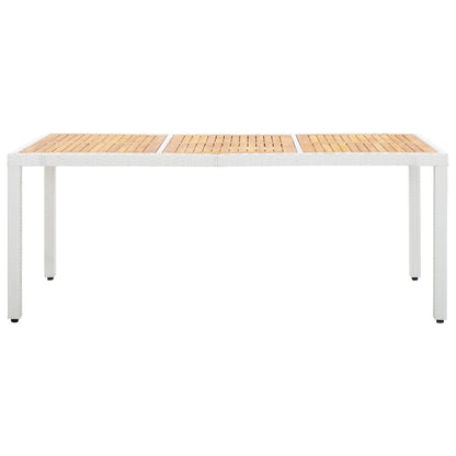9 Piece Outdoor Dining Set Poly Rattan White - 190×90×75cm