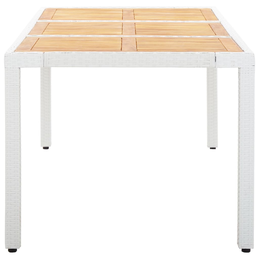 9 Piece Outdoor Dining Set Poly Rattan White - 190×90×75cm