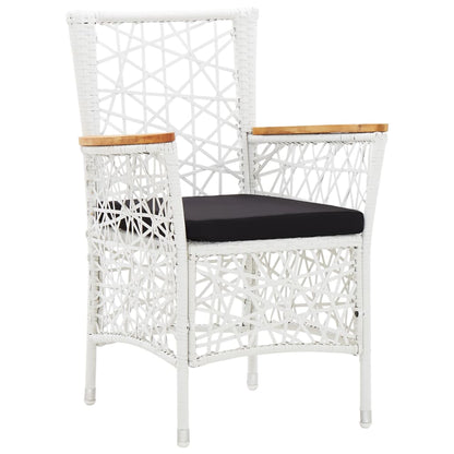 9 Piece Outdoor Dining Set Poly Rattan White - 190×90×75cm