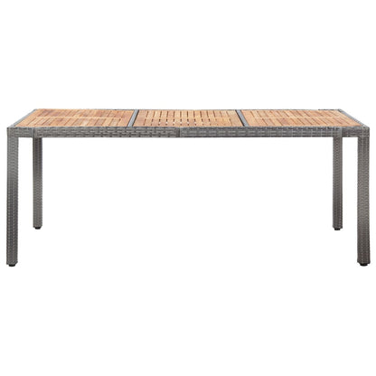 9 Piece Outdoor Dining Set with Cushions Poly Rattan Grey - 190×90×75cm