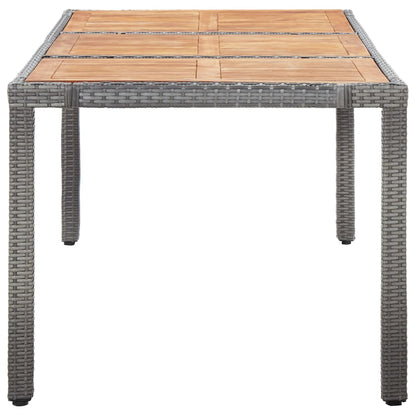9 Piece Outdoor Dining Set with Cushions Poly Rattan Grey - 190×90×75cm