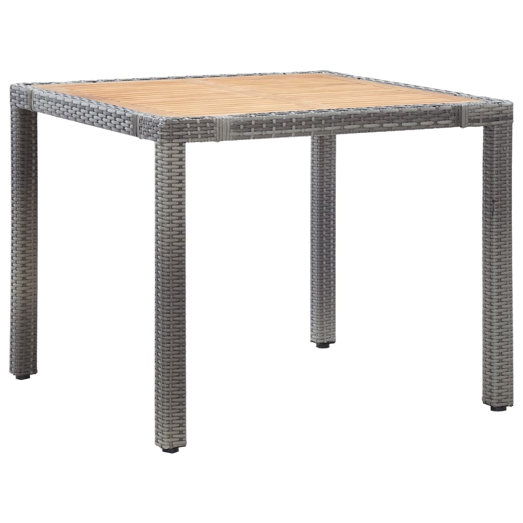 5 Piece Outdoor Dining Set with Cushions Poly Rattan Grey - 90×90×75cm