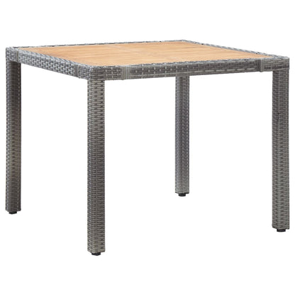 5 Piece Outdoor Dining Set with Cushions Poly Rattan Grey - 90×90×75cm