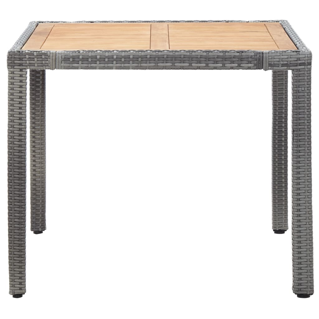 5 Piece Outdoor Dining Set with Cushions Poly Rattan Grey - 90×90×75cm