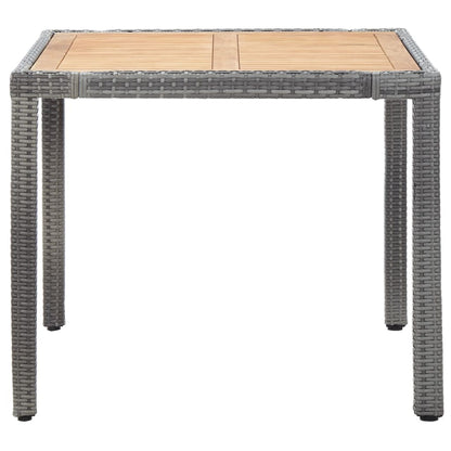 5 Piece Outdoor Dining Set with Cushions Poly Rattan Grey - 90×90×75cm