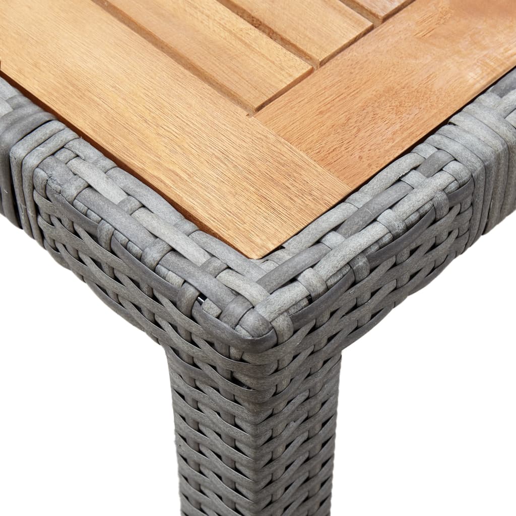 5 Piece Outdoor Dining Set with Cushions Poly Rattan Grey - 90×90×75cm