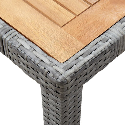 5 Piece Outdoor Dining Set with Cushions Poly Rattan Grey - 90×90×75cm