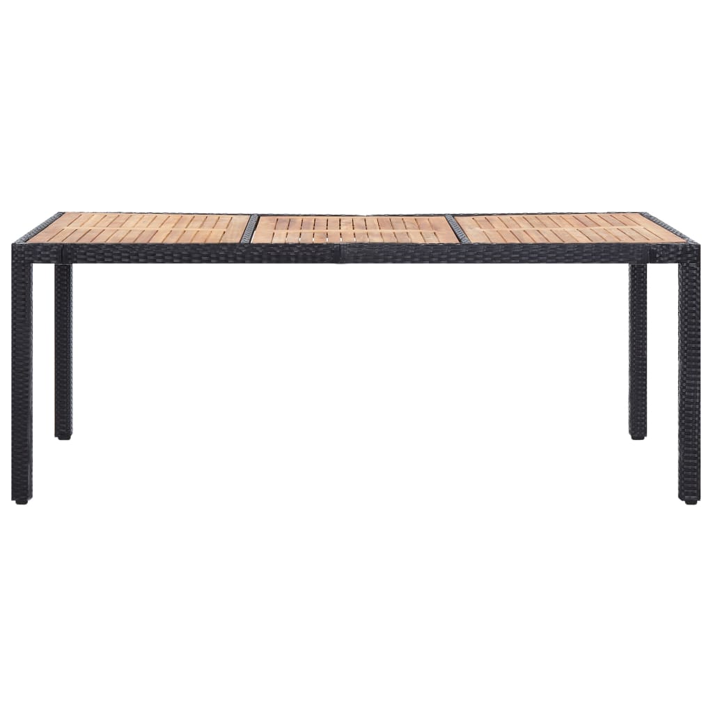 9 Piece Outdoor Dining Set with Cushions Poly Rattan Black - 58×58×88cm