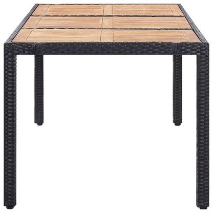 9 Piece Outdoor Dining Set with Cushions Poly Rattan Black - 58×58×88cm
