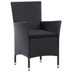 9 Piece Outdoor Dining Set with Cushions Poly Rattan Black