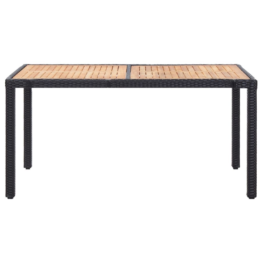 7 Piece Outdoor Dining Set with Cushions Poly Rattan Black