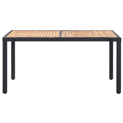 7 Piece Outdoor Dining Set with Cushions Poly Rattan Black