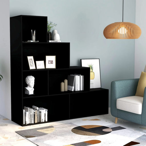  Book Cabinet/Room Divider Black - Chipboard