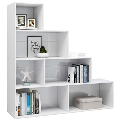 Book Cabinet/Room Divider High Gloss White - Chipboard