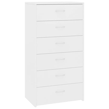 Sideboard with 6 Drawers White - Chipboard