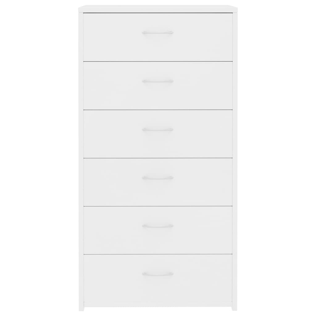 Sideboard with 6 Drawers White - Chipboard