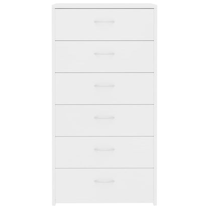 Sideboard with 6 Drawers White - Chipboard