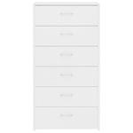Sideboard with 6 Drawers White - Chipboard