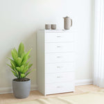 Sideboard with 6 Drawers White - Chipboard