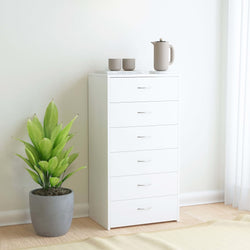 Sideboard with 6 Drawers White - Chipboard