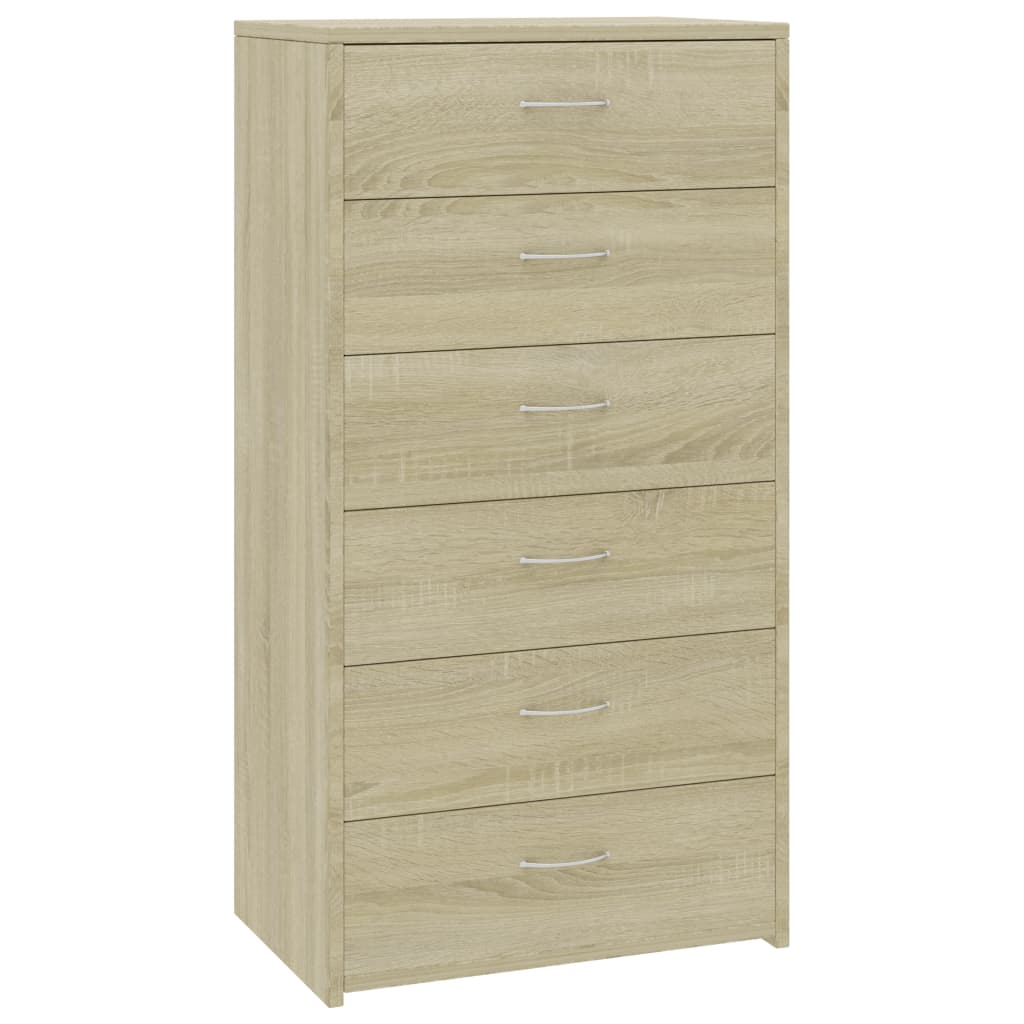 Sideboard with 6 Drawers Sonoma Oak - Chipboard