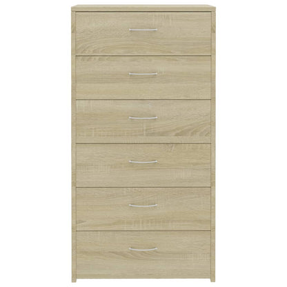 Sideboard with 6 Drawers Sonoma Oak - Chipboard