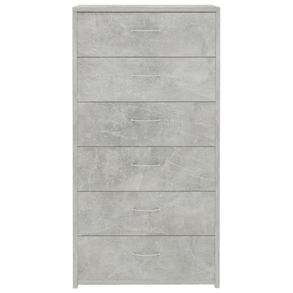 Sideboard with 6 Drawers Concrete Grey -Chipboard