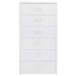 Sideboard with 6 Drawers High Gloss White -Chipboard