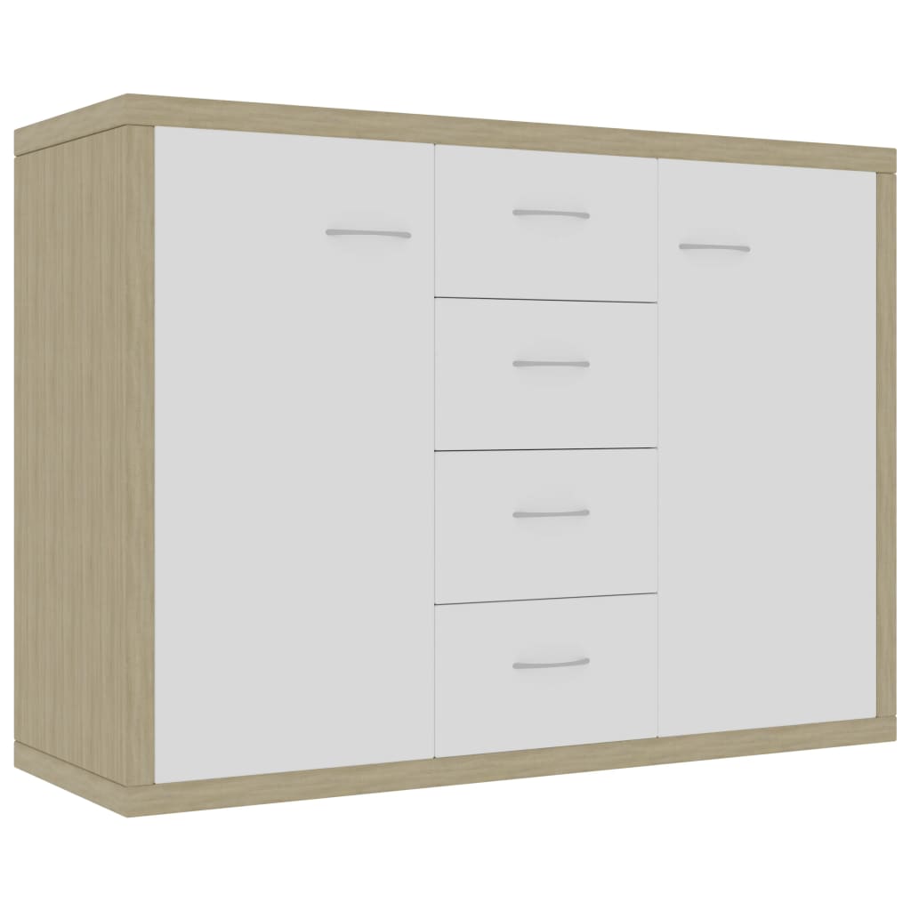 Sideboard White and Sonoma Oak, Chipboard