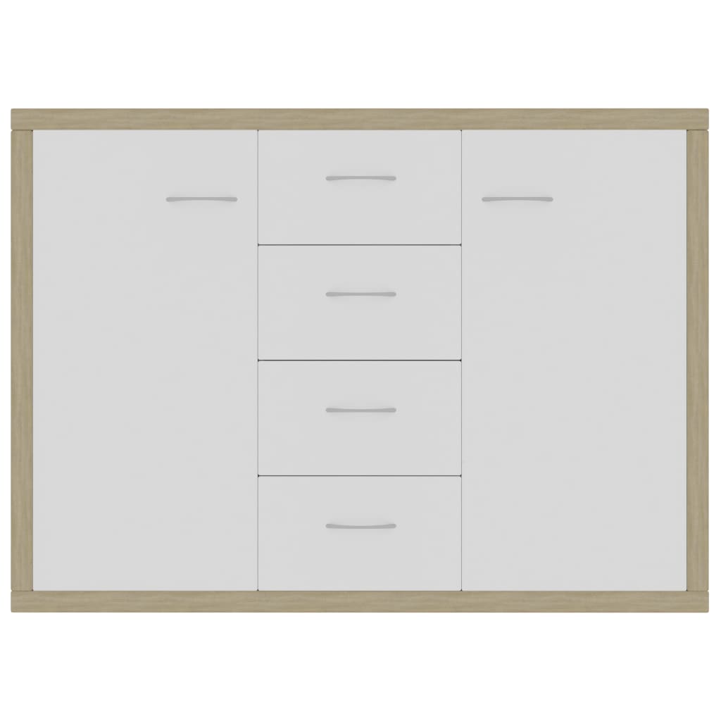 Sideboard White and Sonoma Oak, Chipboard