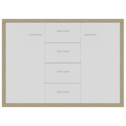 Sideboard White and Sonoma Oak, Chipboard