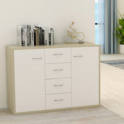 Sideboard White and Sonoma Oak, Chipboard
