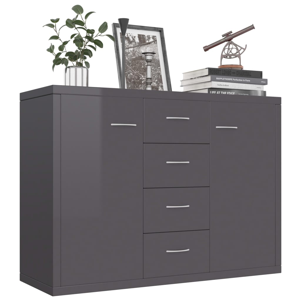 Sideboard High Gloss Grey -Chipboard