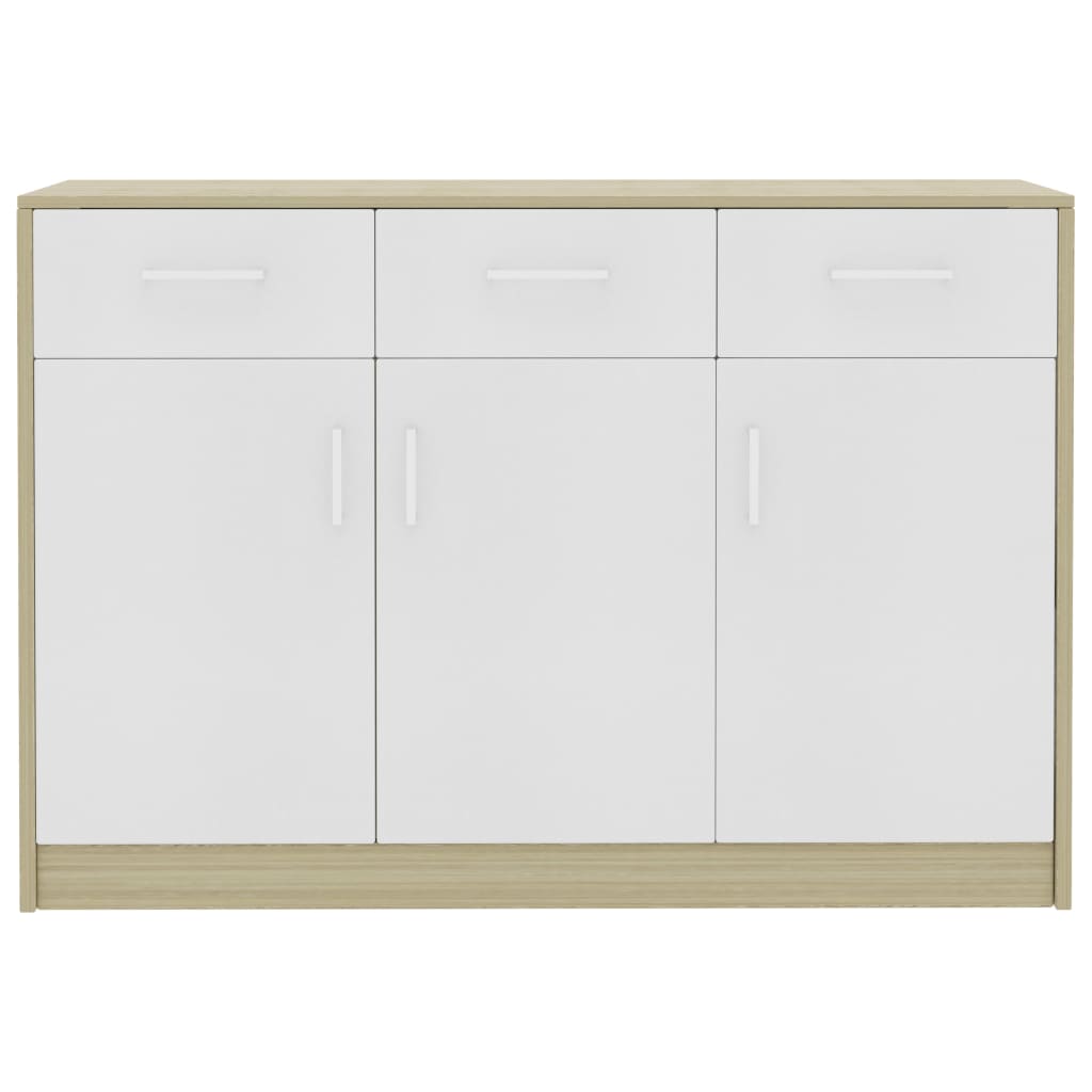 Sideboard White and Sonoma Oak,  Chipboard