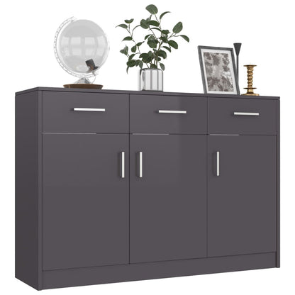 Sideboard High Gloss Grey / Chipboard