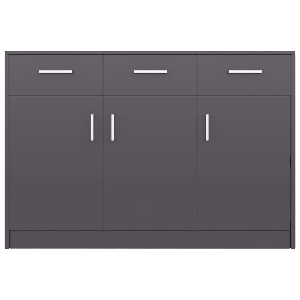 Sideboard High Gloss Grey / Chipboard