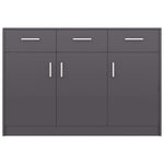 Sideboard High Gloss Grey / Chipboard