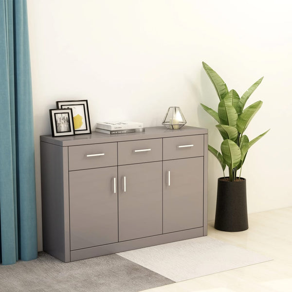  Sideboard High Gloss Grey / Chipboard