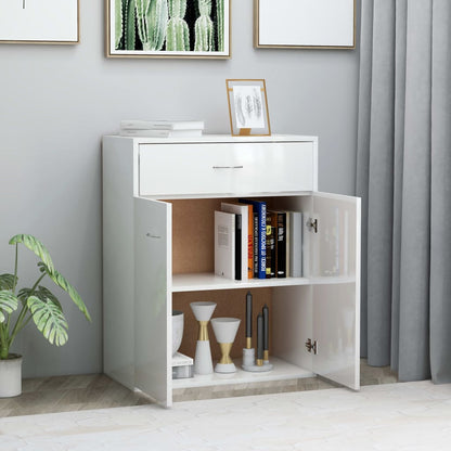 Sideboard High Gloss  White Chipboard