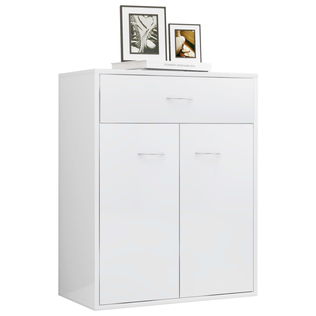 Sideboard High Gloss  White Chipboard