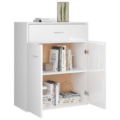 Sideboard High Gloss  White Chipboard