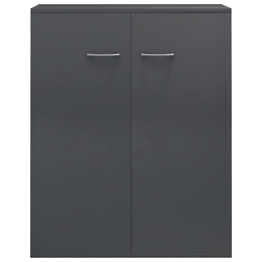 Sideboard High Gloss Grey-Chipboard