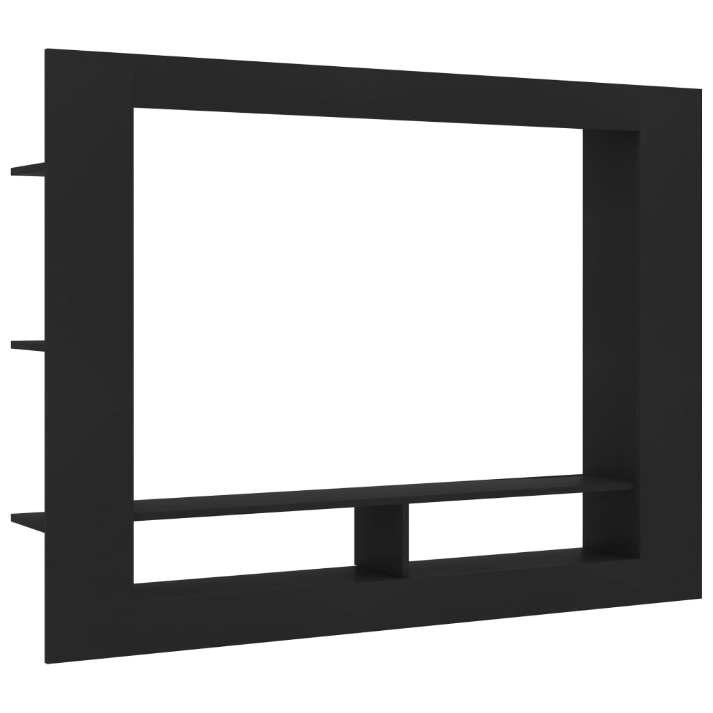 TV Cabinet Black Chipboard - 152×22×113cm