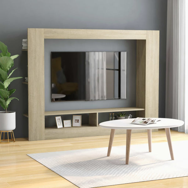  TV Cabinet Sonoma Oak 152x22x113 cm Chipboard