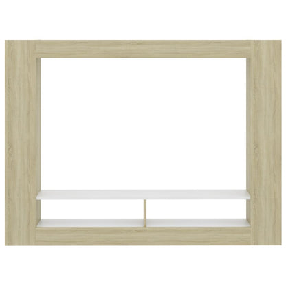 TV Cabinet White and  Sonoma Oak Chipboard