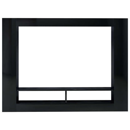 TV Cabinet High Gloss Black Chipboard - 152×22×113cm
