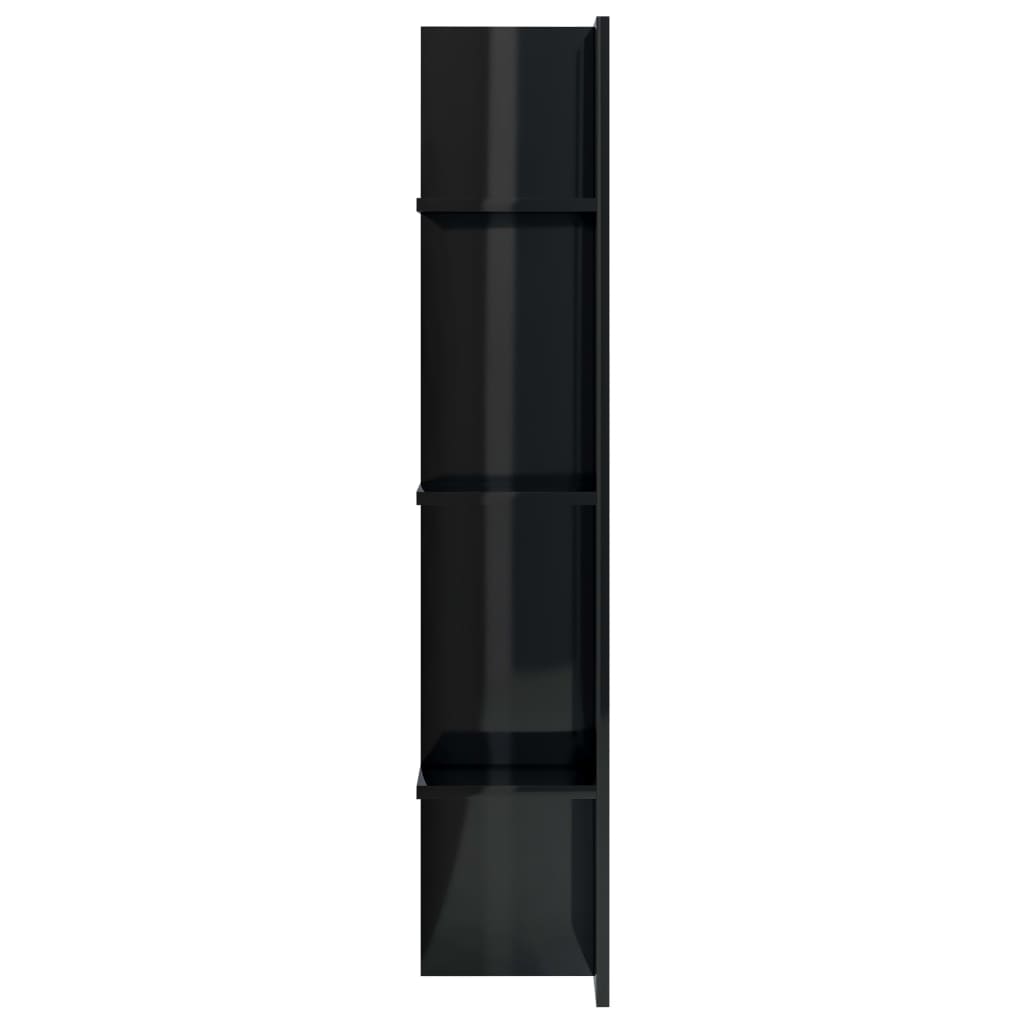 TV Cabinet High Gloss Black Chipboard - 152×22×113cm