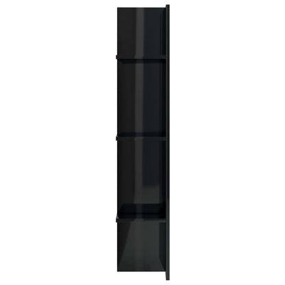 TV Cabinet High Gloss Black Chipboard - 152×22×113cm