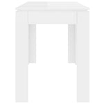 Dining Table High Gloss  White Chipboard