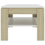 Coffee Table White  and Sonoma Oak Chipboard
